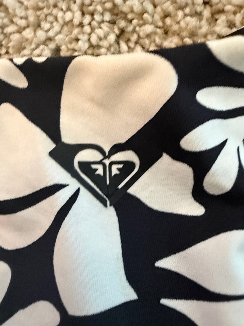 Roxy Black and White Floral & Stripe Reversible Bikini Set - Picture 3 of 5
